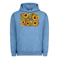 Pigment Pebble Blue cactus leopard sunflower glitter background Urban Hoodie - AdoDesignShop
