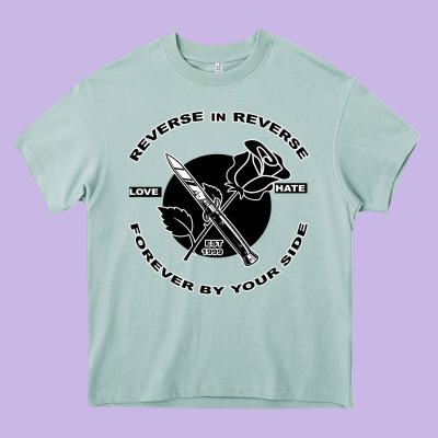 Reverse ın Reverse Love Hate Forever By Your Sıde Heavy Core Tee Designed By Bettercallsaul