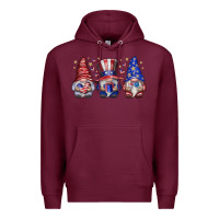 Burgundy American Gnomes Premium Hoodie - CowhideDigitalArt