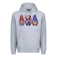 Heather Grey American Gnomes Premium Hoodie - CowhideDigitalArt