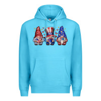Ocean Blue American Gnomes Premium Hoodie - CowhideDigitalArt