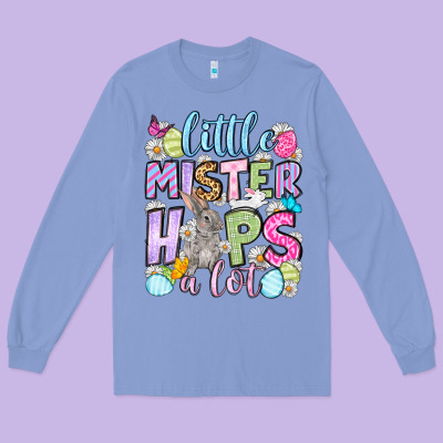 Easter Day Little Mister Hops A Lot Long Sleeve Tee Designed By Oliviacreatesart