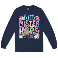 Navy Easter Day Little mister hops a lot Long Sleeve Tee - OliviaCreatesArt