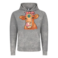 Cloud Rock Cow  Turquoise Vintage Hoodie - CowCowDesign