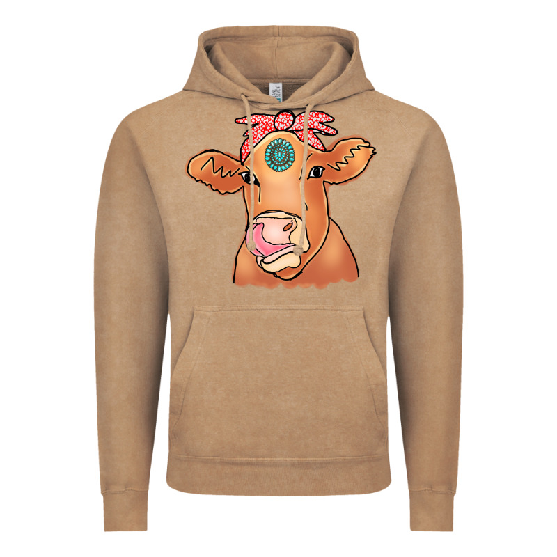 Cow  Turquoise Vintage Hoodie by CowCowDesign | Teevron