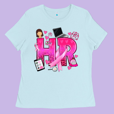 Breast Cancer Hr Human Resources Ladies Tee Designed By Texasbilliewilder