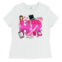 White breast cancer hr human resources Ladies Tee - texasbilliewilder