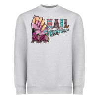Heather Grey nail hustler Heavyweight Sweatshirt - SublimationCraftShop