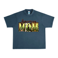 Midnight Navy American Mom Mother's Day Urban Heavy Tee - CowGirlArtShop