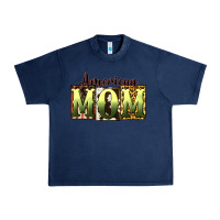 Navy American Mom Mother's Day Urban Heavy Tee - CowGirlArtShop