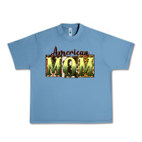 Pebble Blue American Mom Mother's Day Urban Heavy Tee - CowGirlArtShop