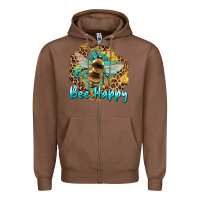 Chestnut bee happy Zipper Hoodie - Artiststas