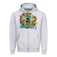 Heather Grey bee happy Zipper Hoodie - Artiststas