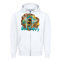 White bee happy Zipper Hoodie - Artiststas