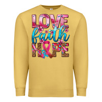 Antique Gold love faith hope with cancer ribbon  ado Premium Sweatshirt - AdoDesignShop