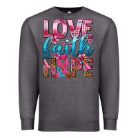 Charcoal Heather love faith hope with cancer ribbon  ado Premium Sweatshirt - AdoDesignShop