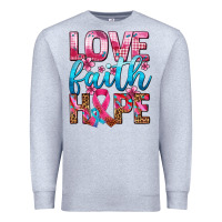 Heather Grey love faith hope with cancer ribbon  ado Premium Sweatshirt - AdoDesignShop
