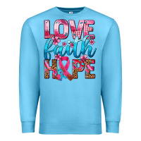 Ocean Blue love faith hope with cancer ribbon  ado Premium Sweatshirt - AdoDesignShop