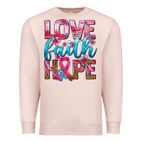 Pale Pink love faith hope with cancer ribbon  ado Premium Sweatshirt - AdoDesignShop