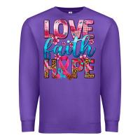 Purple love faith hope with cancer ribbon  ado Premium Sweatshirt - AdoDesignShop