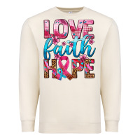Sandshell love faith hope with cancer ribbon  ado Premium Sweatshirt - AdoDesignShop