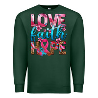 Sports Green love faith hope with cancer ribbon  ado Premium Sweatshirt - AdoDesignShop