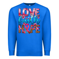 True Royal love faith hope with cancer ribbon  ado Premium Sweatshirt - AdoDesignShop
