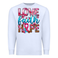 Love Faith Hope With Cancer Ribbon  Ado Premium Sweatshirt | Teevron