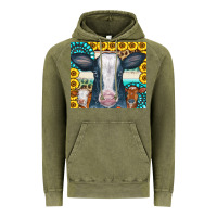 Vintage Olive Cows Gemstone Sunflowers Tumbler Vintage Hoodie - CowCowDesign