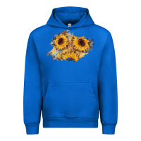 Cobalt sunflower glitter leather patch Urban Hoodie - AdoDesignShop