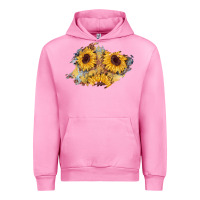 Fuchsia Pink sunflower glitter leather patch Urban Hoodie - AdoDesignShop