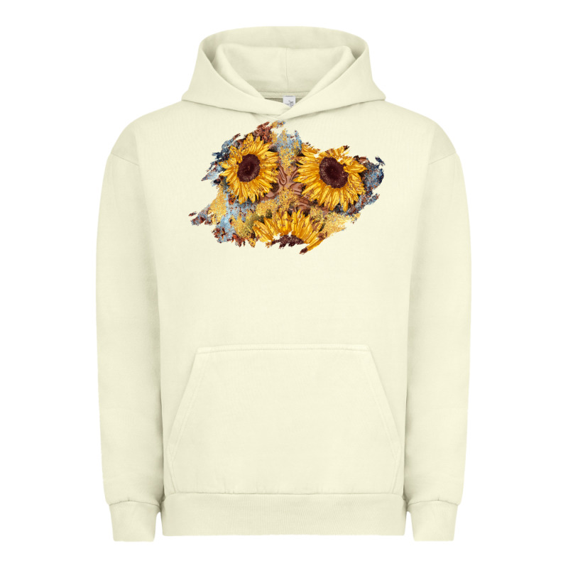 Sunflower Glitter Leather Patch Urban Hoodie by AdoDesignShop | Teevron