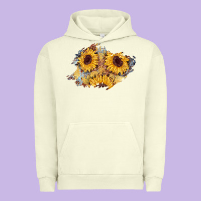 Sunflower Glitter Leather Patch Urban Hoodie Designed By Adodesignshop
