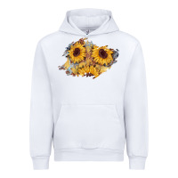 White sunflower glitter leather patch Urban Hoodie - AdoDesignShop