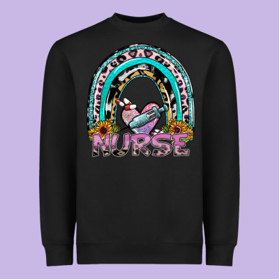 Nurse Rainbow Heavyweight Sweatshirt Designed By Sublimationcraftshop