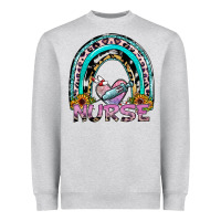 Heather Grey nurse rainbow Heavyweight Sweatshirt - SublimationCraftShop