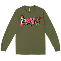 Army Green Love Valentine's Day Long Sleeve Tee - FaDigitalArtStudio