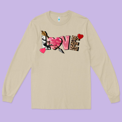 Love Valentine's Day Long Sleeve Tee Designed By Fadigitalartstudio