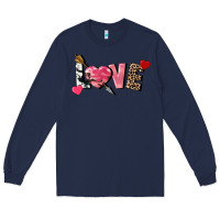 Navy Love Valentine's Day Long Sleeve Tee - FaDigitalArtStudio