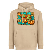 Mushroom fall pumpkins and sunflowers heart Heavyweight Hoodie - BarkalooDesign