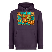 Plum fall pumpkins and sunflowers heart Heavyweight Hoodie - BarkalooDesign
