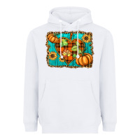 White fall pumpkins and sunflowers heart Heavyweight Hoodie - BarkalooDesign