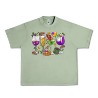 Oil Green Mardi Gras wine glasses Urban Heavy Tee - HowdyJamesFarm
