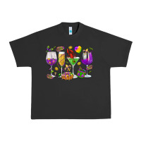 Pigment Black Mardi Gras wine glasses Urban Heavy Tee - HowdyJamesFarm