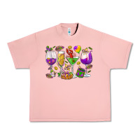 Salmon Mardi Gras wine glasses Urban Heavy Tee - HowdyJamesFarm