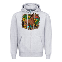 Heather Grey western horse cactus sunflowers serape leopard  turquoise wooden Zipper Hoodie - Artiststas