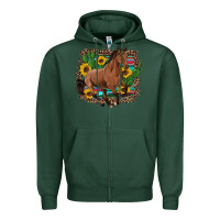 Western Horse Cactus Sunflowers Serape Leopard  Turquoise Wooden Zipper Hoodie | Teevron