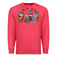 Cardinal christmas stitch coffee cups Premium Sweatshirt - AdoDesignShop
