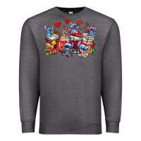 Charcoal Heather christmas stitch coffee cups Premium Sweatshirt - AdoDesignShop