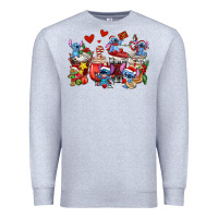 Heather Grey christmas stitch coffee cups Premium Sweatshirt - AdoDesignShop